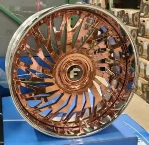 26" Forgiato Biaforca Rims Staggered 26X9 (Front) 26X10(Rear) Brushed Gold Wheels 5X5 Caprice Impala Donk Cadillac Buick C10 Pontiac 1