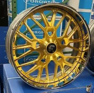 26" Forgiato Fratello Rims Brushed Gold Staggered 26X9(Front) 26X10(Rear) Wheels Caprice Impala Donk Cadillac Buick C10 2