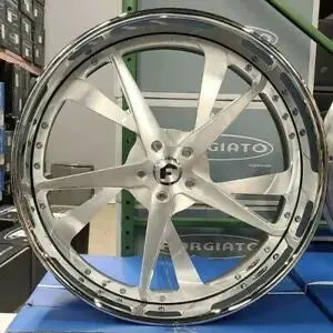 26" Forgiato S2.21 Rims Brushed Chrome Staggered 26X9(Front) 26X10(Rear) Wheels Caprice Impala Donk Cadillac Buick C10 1