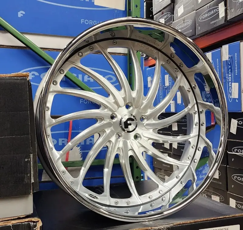 26" Forgiato Whips Rims Brushed Chrome Staggered 26X9(Front) 26X10(Rear) Wheels Caprice Impala Donk Cadillac Buick C10 1