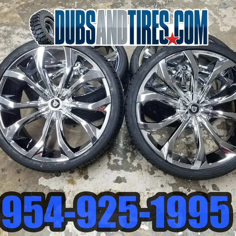 26 Inch 26X10 Lexani Lust Chrome Rims And Tires 305/30R26 Bp: 5X150 2011 Toyota Tundra Financing Avil 1