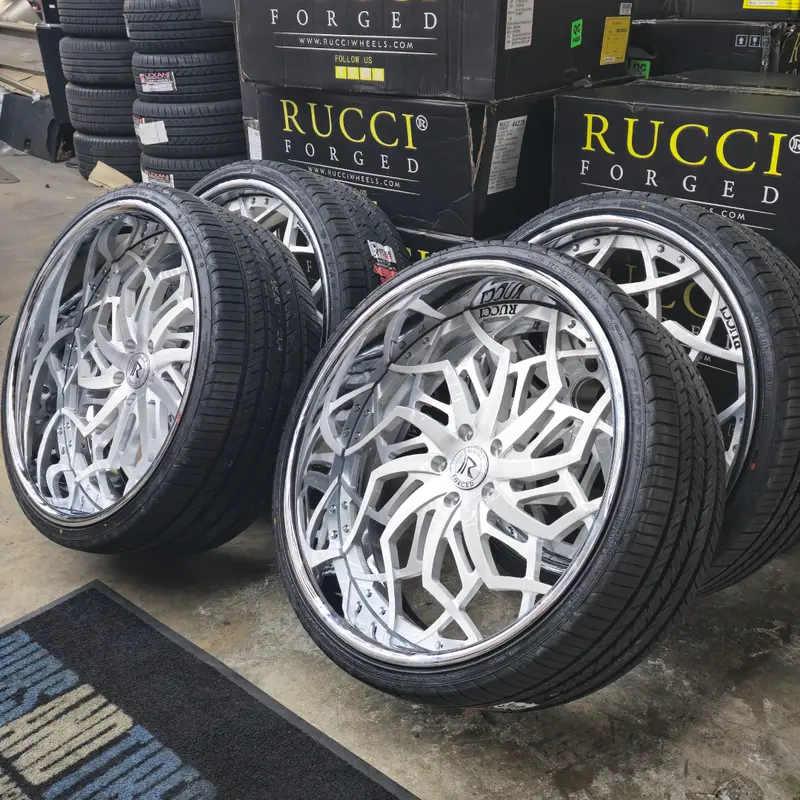 26" Rucci  Game Brushed Face Chrome Lip Wheels Rims 26X9, 26X10.5  Bp:5X127 1975 Chevy Caprice 1