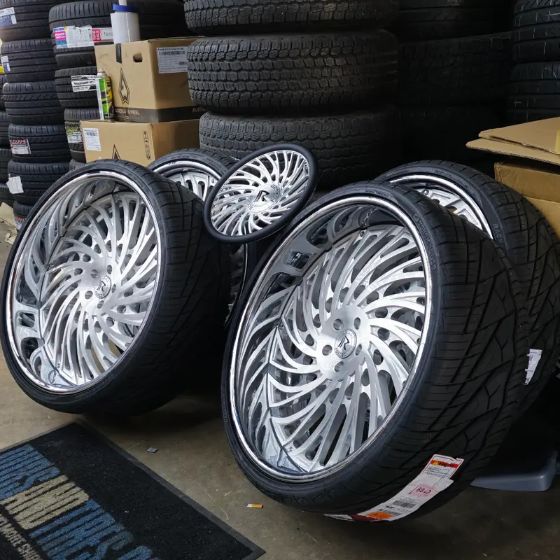 26" Rucci  Lucky Brushed Face Chrome Lip Wheels Rims 26X9, 26X10  Bp:5X120.7 1984 Pontiac 1