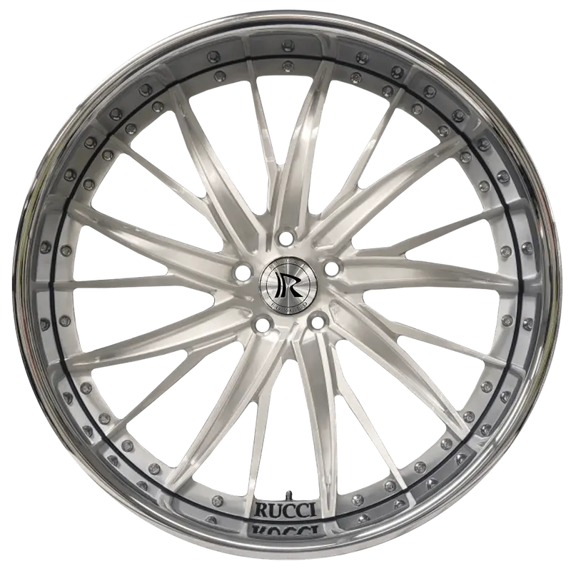 26" Rucci Milli Cap Brushed Face W/ Chrome Lip Wheels Rims 26X9 & 26X10  Bp:5X127 1973 Cadillac Coupe Deville 1
