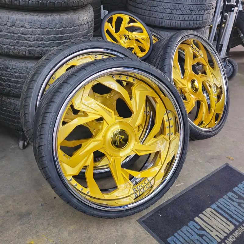 26" Rucci Trapstar Brushed Gold Chrome Lip Wheels Rims 26X9, 26X10  Bp:5X127 1973 Chevy Impala 1