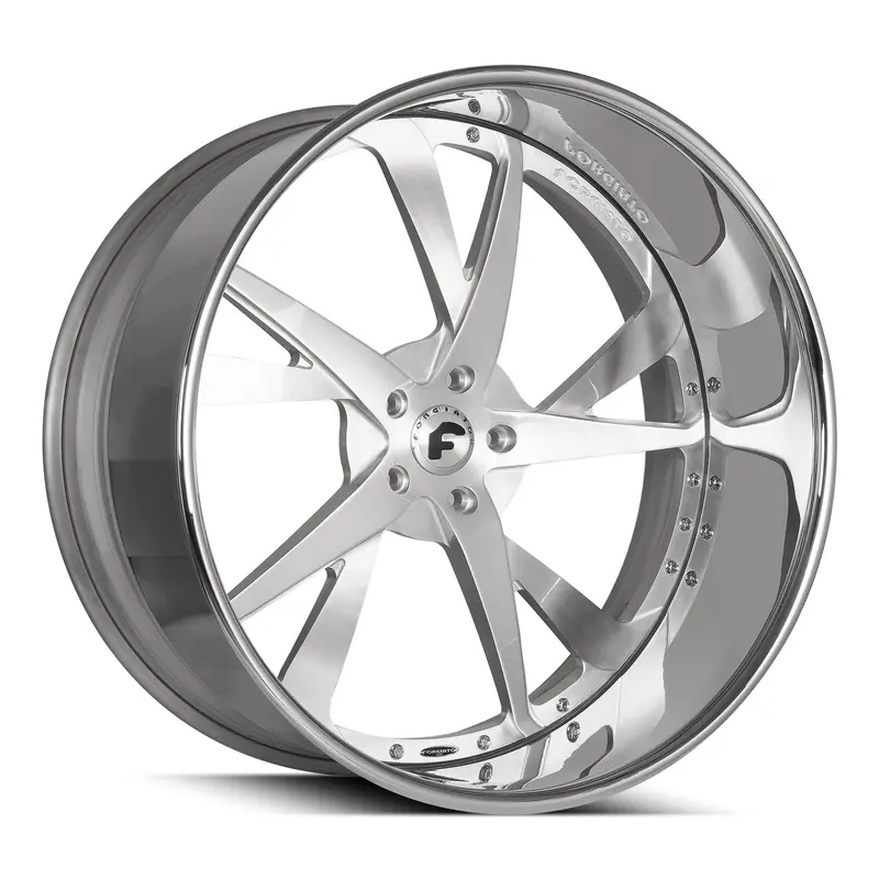 26X9 & 26X12 Forgiato S221 Brushed Face Chrome Lip Wheels Bp: 5X120.7 Et Custom Rims & Tires 1