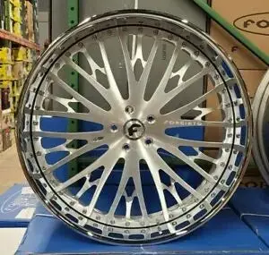 28" Forgiato Cravatta Rims 28X10 Brushed Chrome Wheels 6X139.7 2021 Escalade Denali Tahoe Qx80 Cybertruck 1