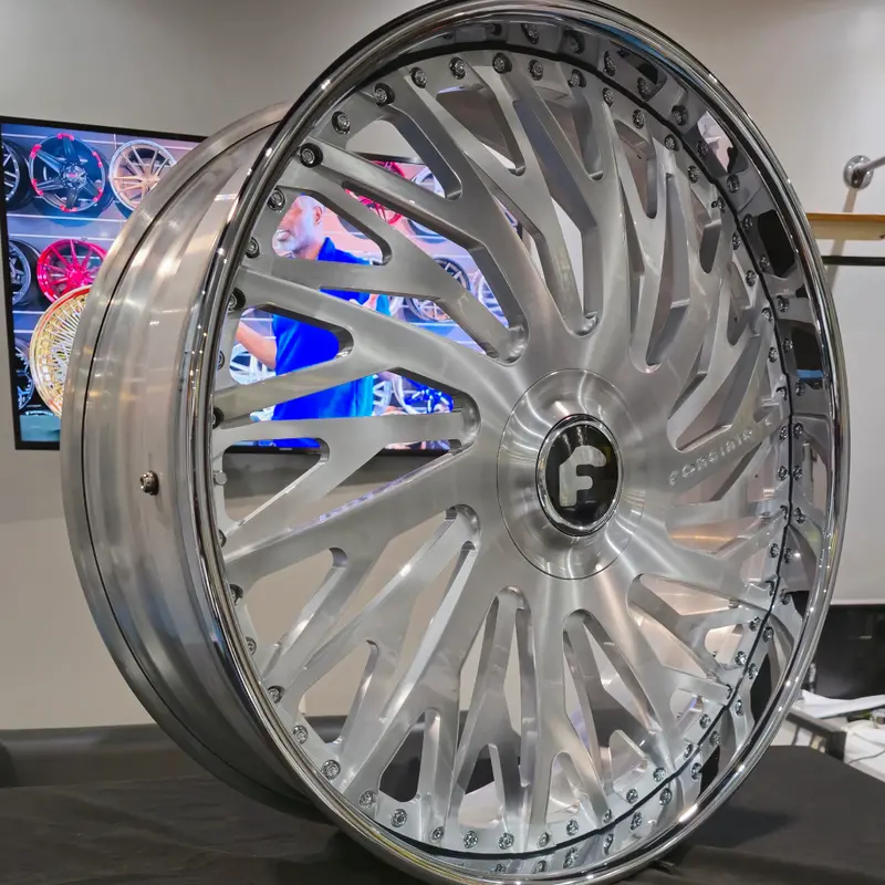 28 Inch Forgiato Biaforca Brushed Face Chrome Lip Wheels 28X10 Chevy Caprice Rims 1