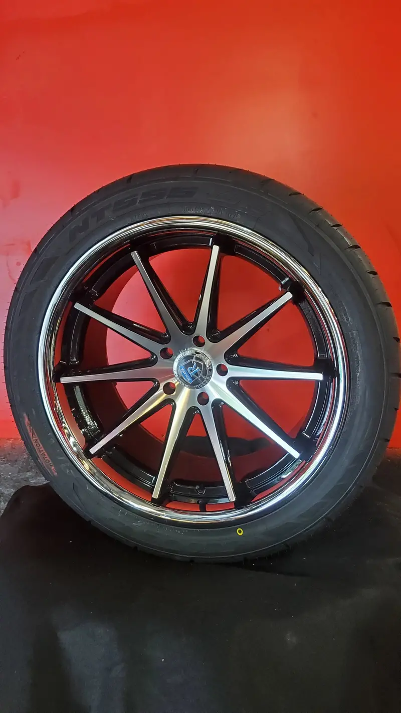 4-New 20" Inch Rohana Rc-10 Black Machine Wheels Staggered Rims Ford Mustang Nitto Nt-555 Bp: 5X114.3 1