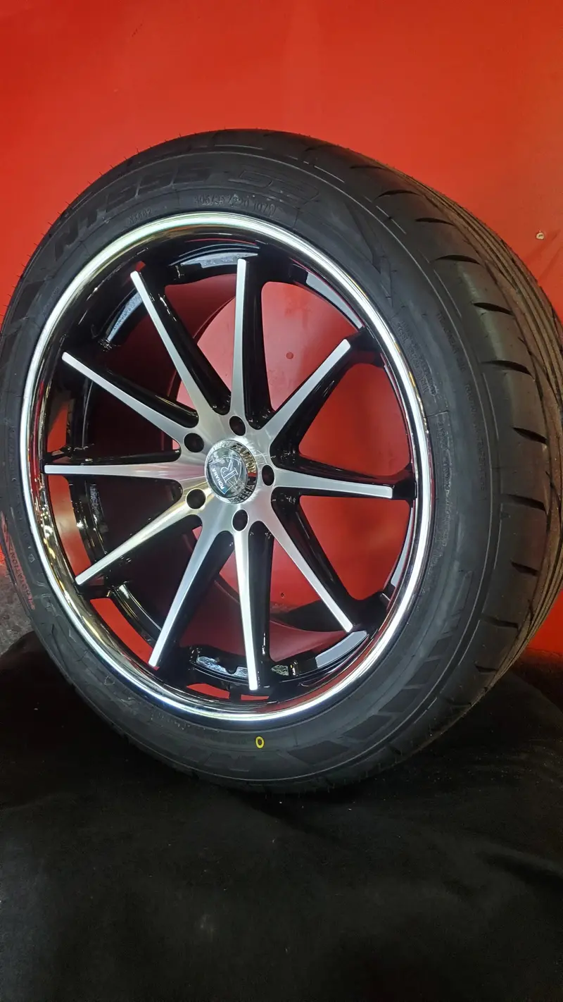 4-New 20" Inch Rohana Rc-10 Black Machine Wheels Staggered Rims Ford Mustang Nitto Nt-555 Bp: 5X114.3 2