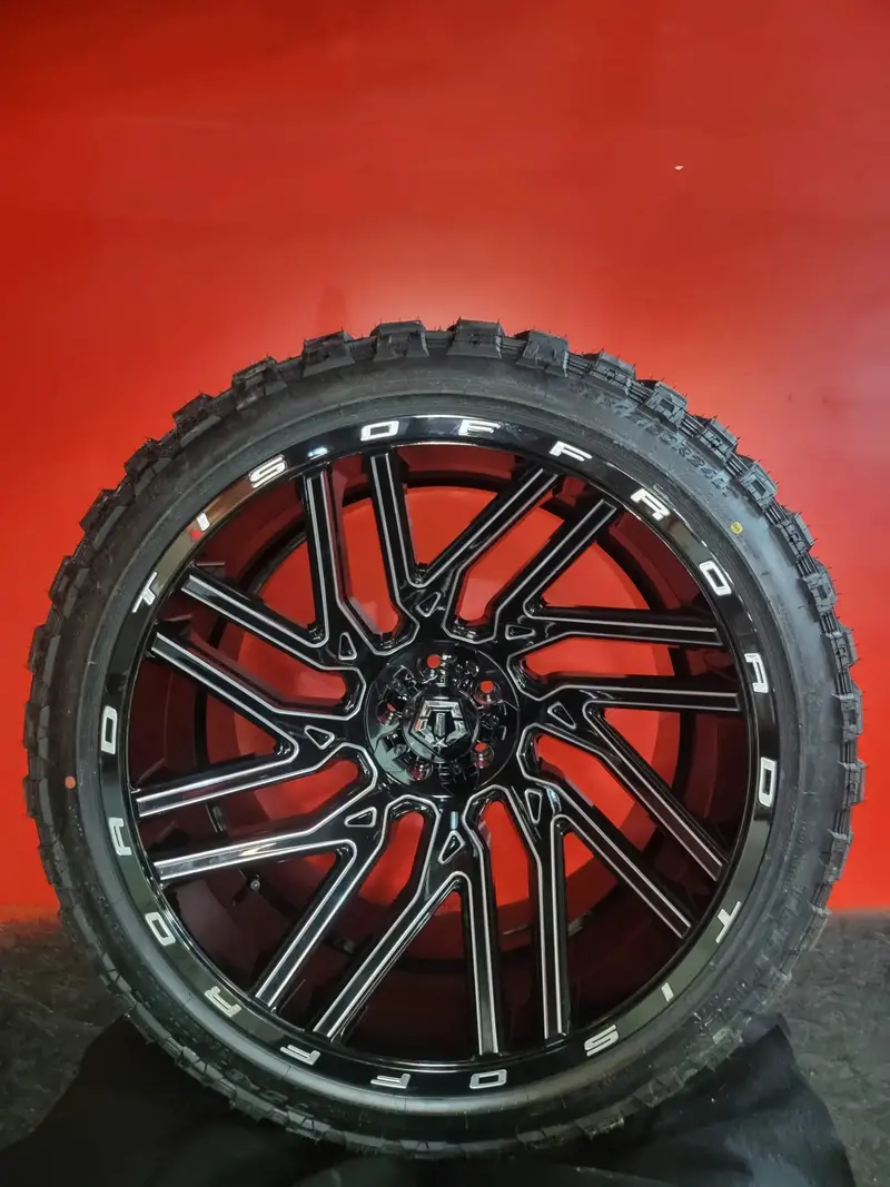 4 New- 24 Inch Tis 554Mb Black Milled Wheels 24X14 Custom Rims Old School Bp: 5X120.7 / 5X4.75 1