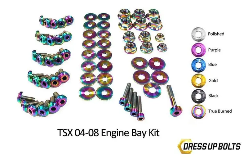 Acura Tsx (2004-2008) Titanium Dress Up Bolts Engine Bay Kit 1