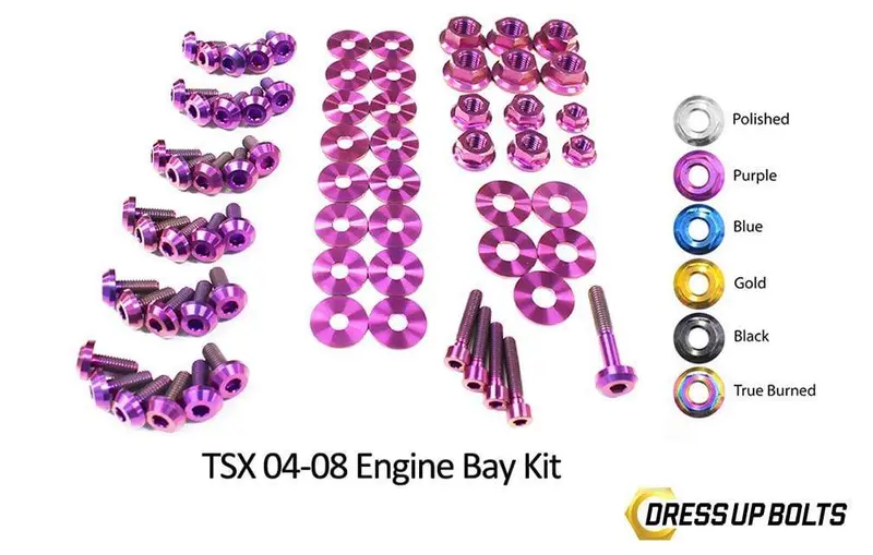 Acura Tsx (2004-2008) Titanium Dress Up Bolts Engine Bay Kit 4