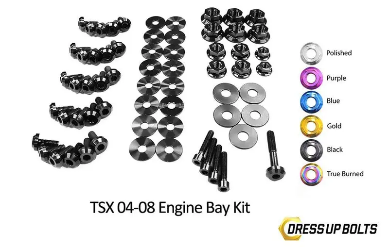 Acura Tsx (2004-2008) Titanium Dress Up Bolts Engine Bay Kit 5