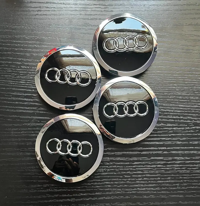 Audi Floating Center Caps Black Chrome 69 60 2 3/8" (61Mm) — Qty 4 1