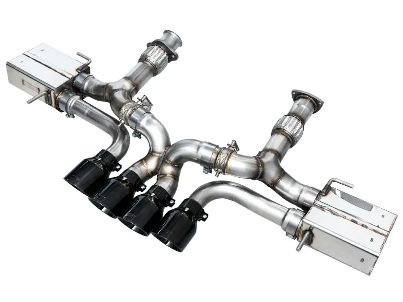 Awe 2023 C8 Corvette Z06 Switchpath Cat-Back Exhaust - Diamond Black Tips 1