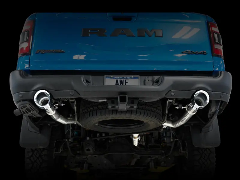 Awe Tuning 19-21 Ram 1500 5.7L (W/Cutouts) 0Fg Dual Rear Exit Cat-Back Exhaust - Chrome Silver Tips 2