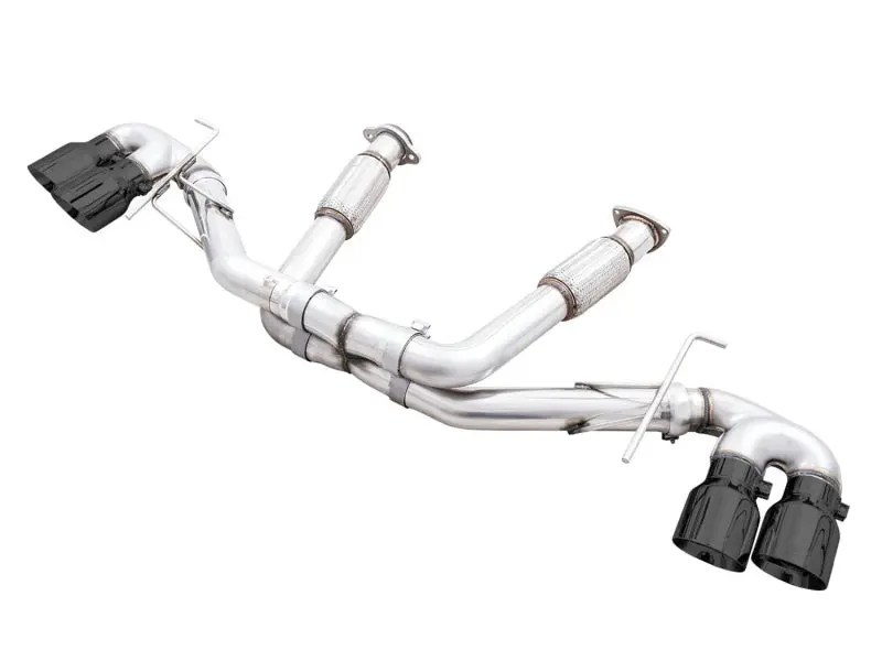 Awe Tuning 2020 Chevrolet Corvette (C8) Track Edition Exhaust - Quad Diamond Black Tips 1