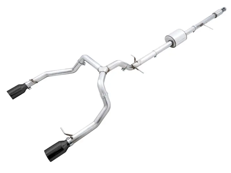 Awe Tuning 4Th Gen Gm 1500 5.3L 0Fg Catback Split Rear Exit (Flat Bumper) - Dual Diamond Tips 1
