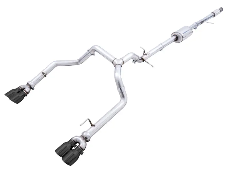 Awe Tuning 4Th Gen Gm 1500 5.3L 0Fg Catback Split Rear Exit (W/ Bumper Cutouts) - Quad Diamond Tips 1