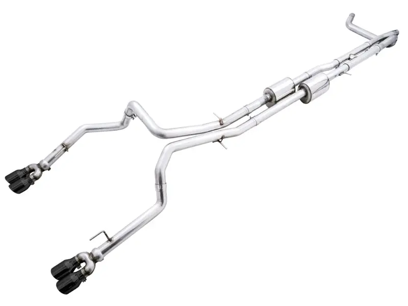 Awe Tuning 4Th Gen Gm 1500 6.2L 0Fg Catback Split Rear Exit (W/ Bumper Cutouts) - Quad Diamond Tips 1