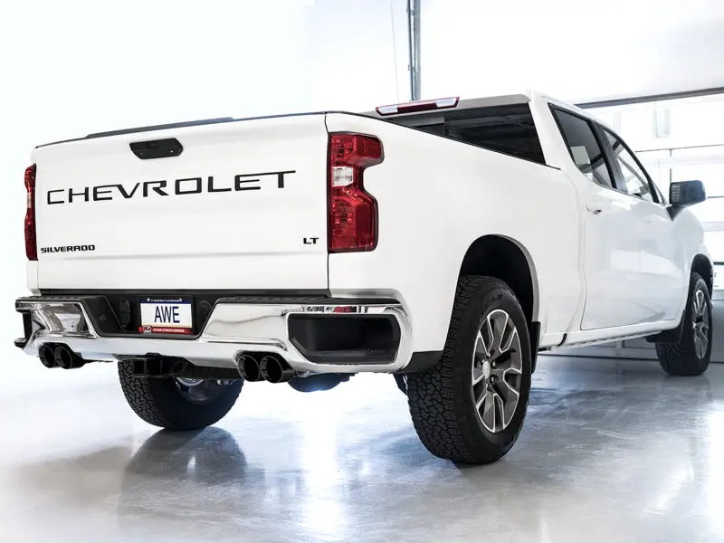 Awe Tuning 4Th Gen Gm 1500 6.2L 0Fg Catback Split Rear Exit (W/ Bumper Cutouts) - Quad Diamond Tips 2