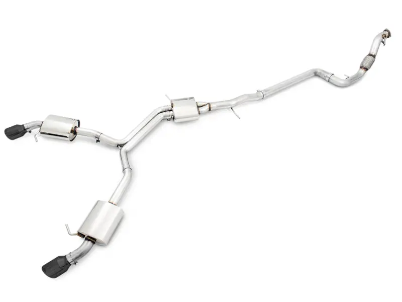 Awe Tuning Audi B9 A4 Touring Edition Exhaust Dual Outlet - Diamond Black Tips (Includes Dp) 1