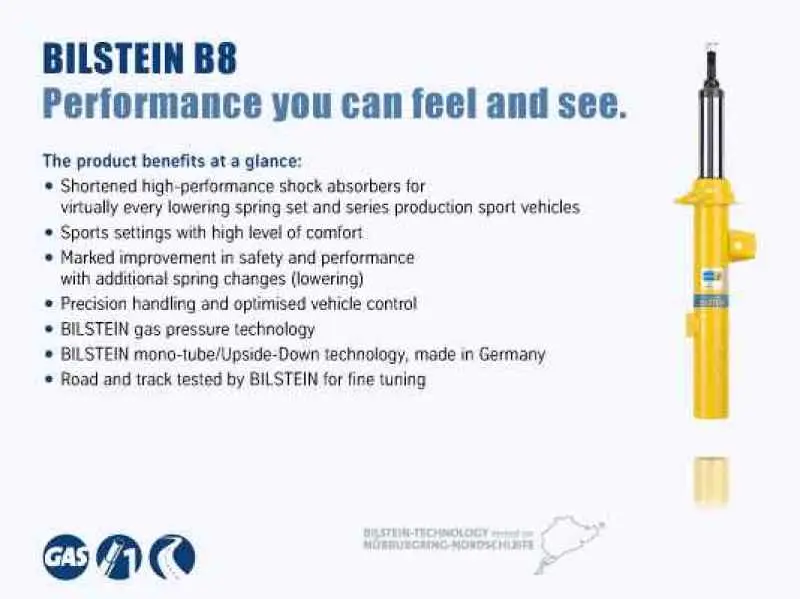 Bilstein B8 Performance Plus 11-16 Ford Fiesta Se L4 1.6L Front Left Monotube Shock 1