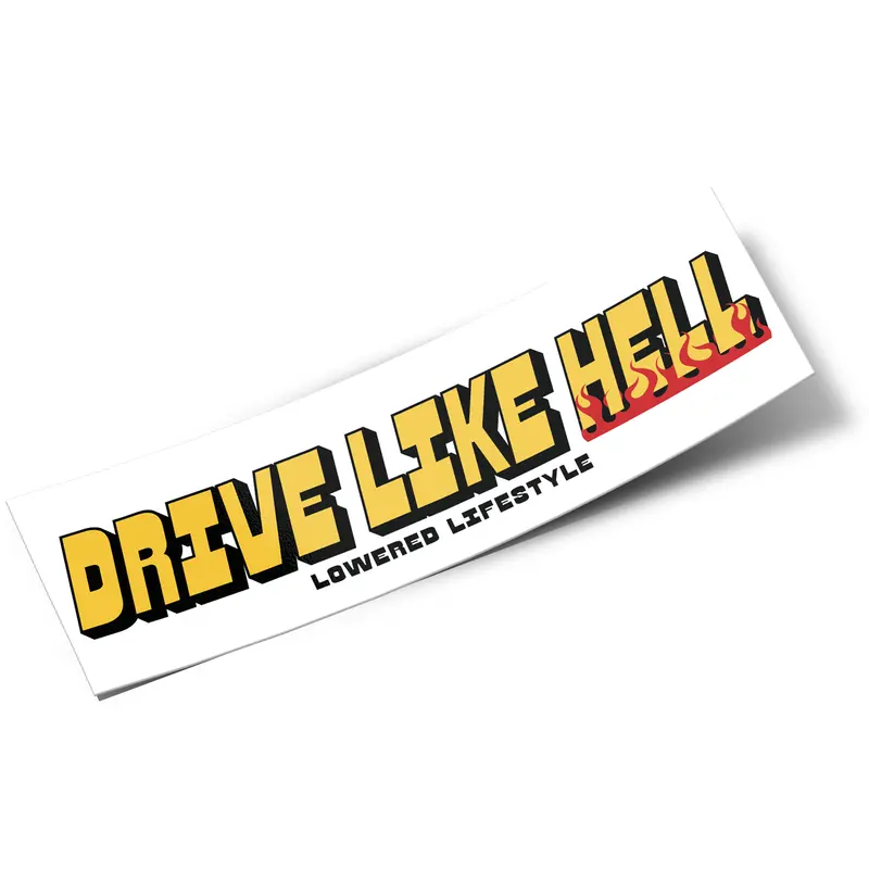 Box Sticker – Drive Like Hell Flames 1