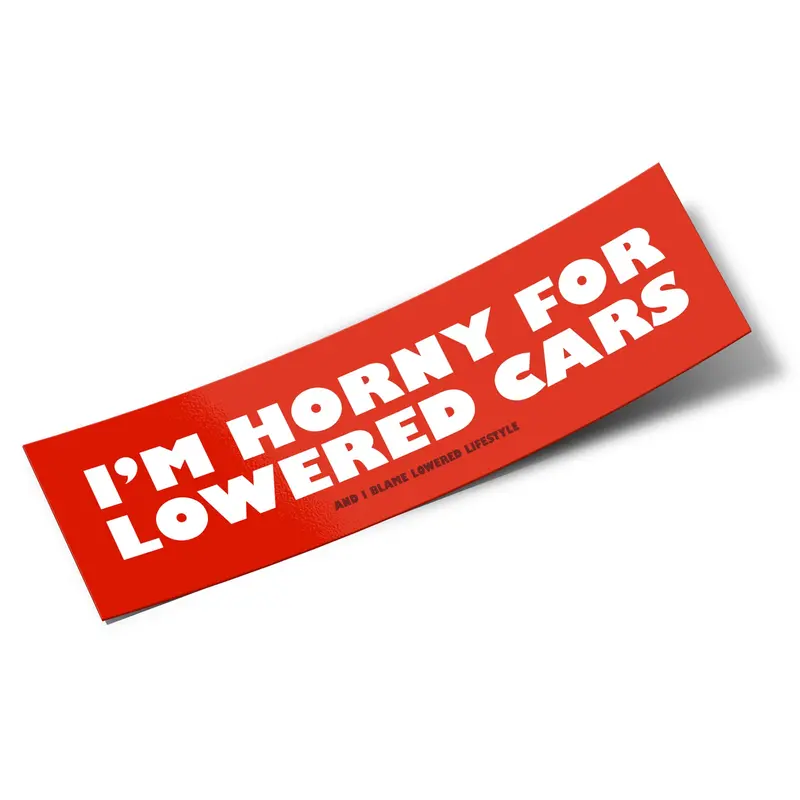 Box Sticker – I'm Horny For Lowered Cars 1