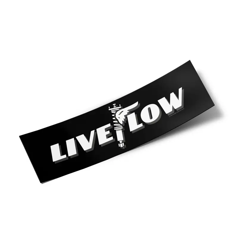 Box Sticker – Live Low Winged (Black And White) 1