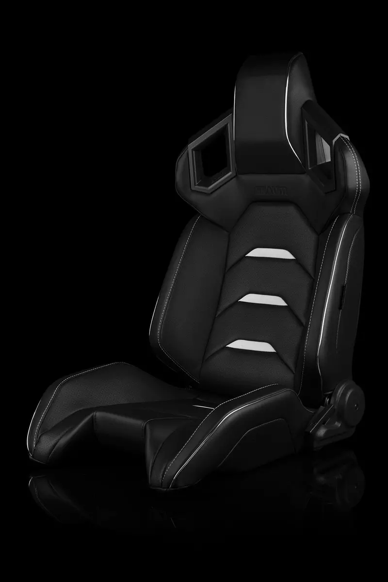 Braum Alpha-X Series Racing Seats - Black & White (Pair) 1