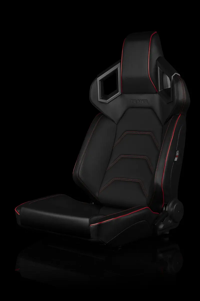 Braum Alpha-X Series Racing Seats - Red Stitching / Low Base Version (Pair) 1