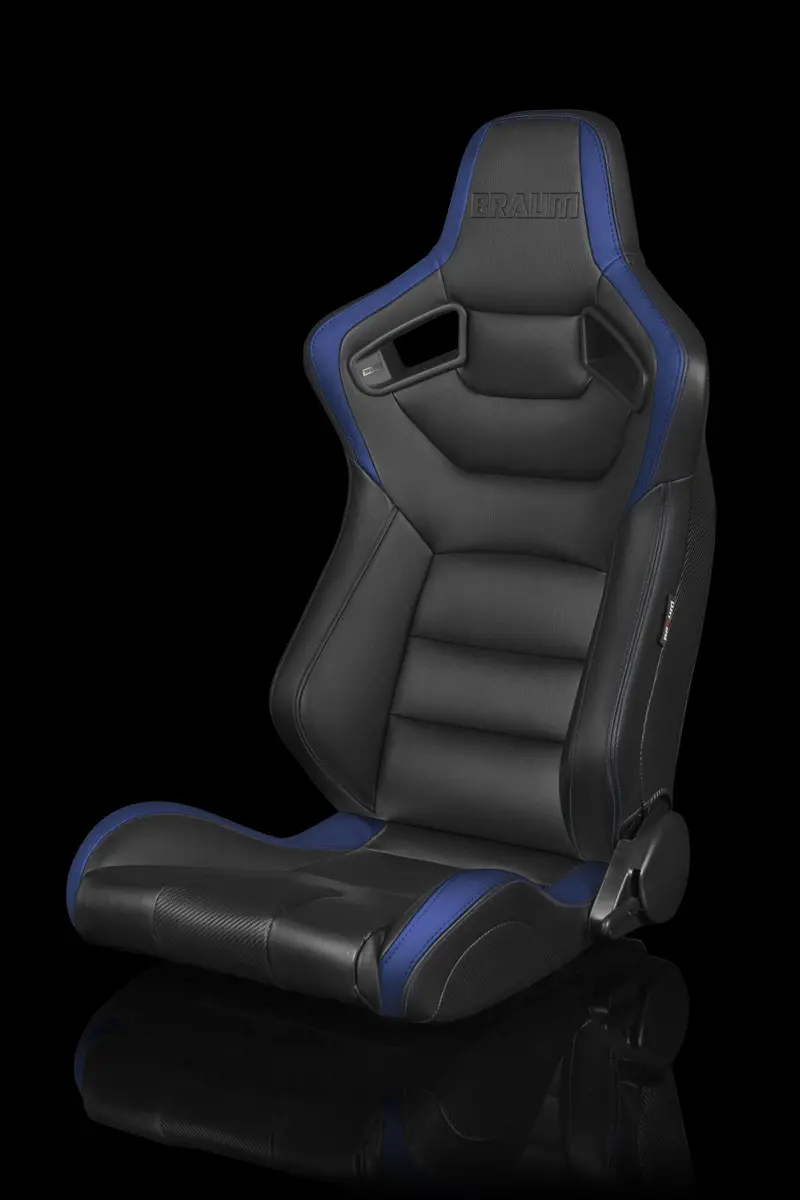 Braum Elite Series Sport Seats - Black And Blue Leatherette (Pair) 1