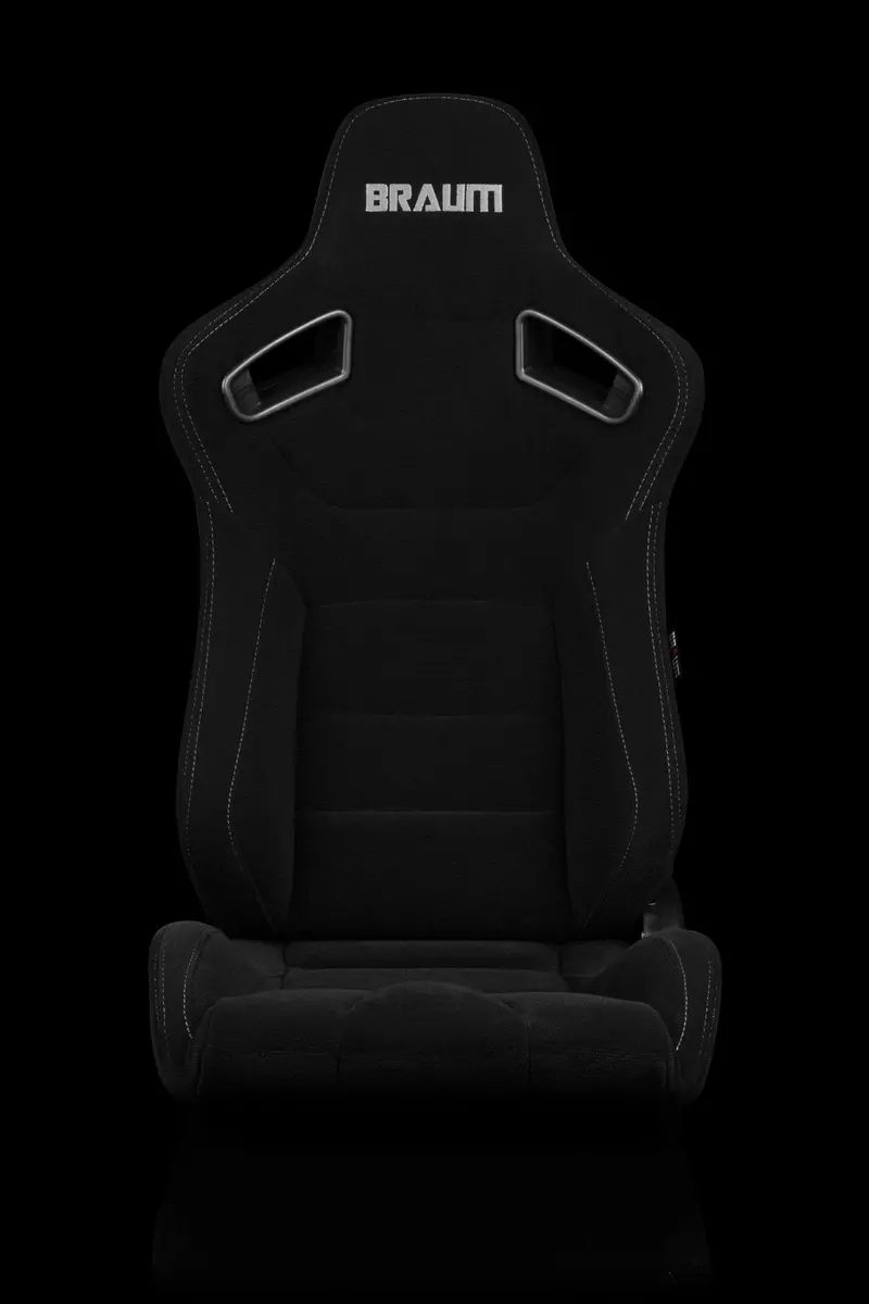 Braum Elite Series Sport Seats - Black / Grey Stitching (Pair) 2