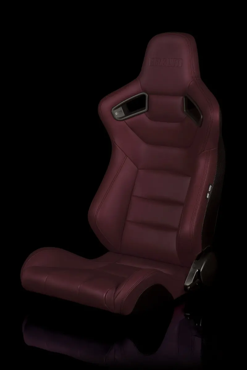 Braum Elite Series Sport Seats - Maroon Leatherette (Pair) 1