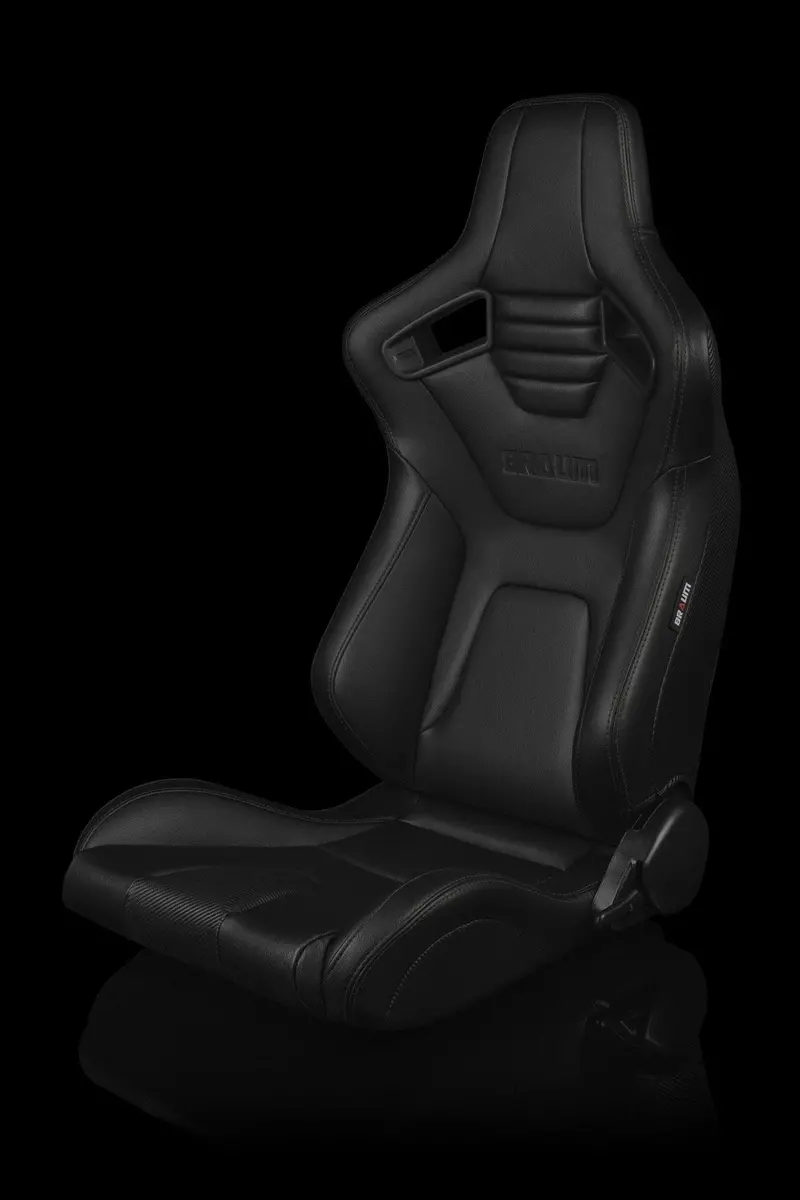 Braum Elite-X Series Sport Seats - Black Leatherette / Black Stitching (Pair) 1