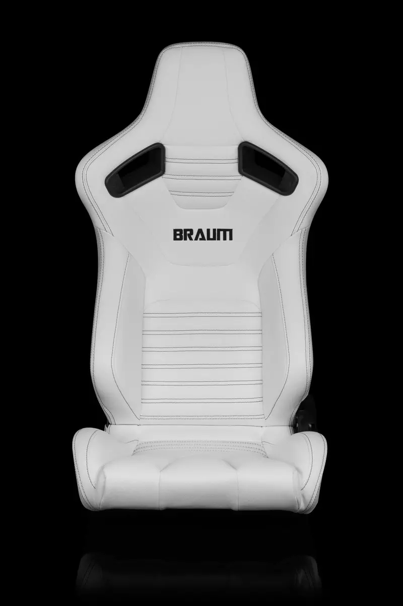 Braum Elite-X Series Sport Seats - White Leatherette / Black Stitching (Pair) 2