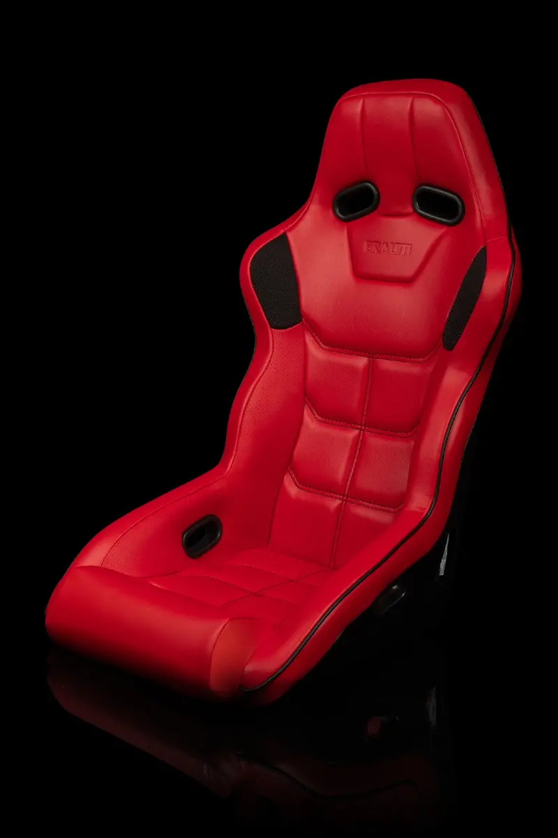 Braum Falcon X Series Fia Approved Fixed Back Racing Seat / Red Leatherette 1