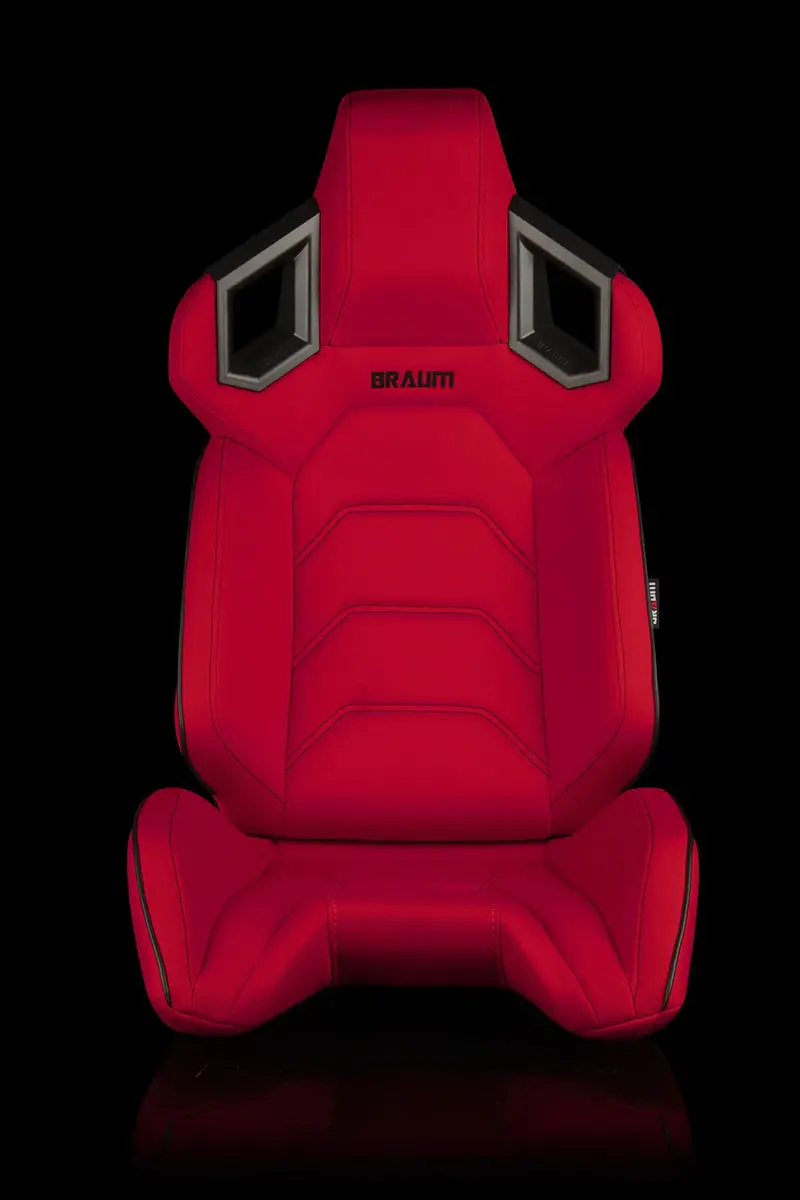 Braum Racing Seats Alpha X Series - Red Polo Fabric (Black Stitching) 1