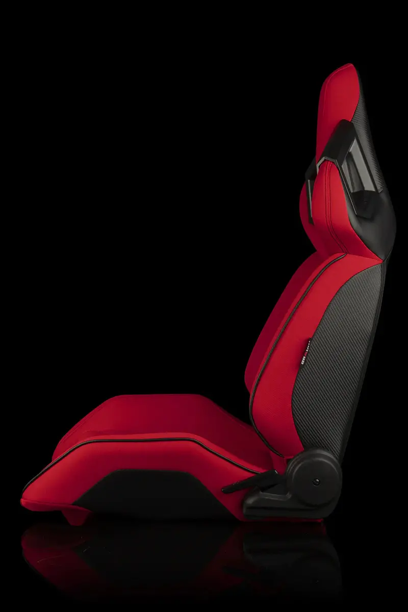 Braum Racing Seats Alpha X Series - Red Polo Fabric (Black Stitching) 2