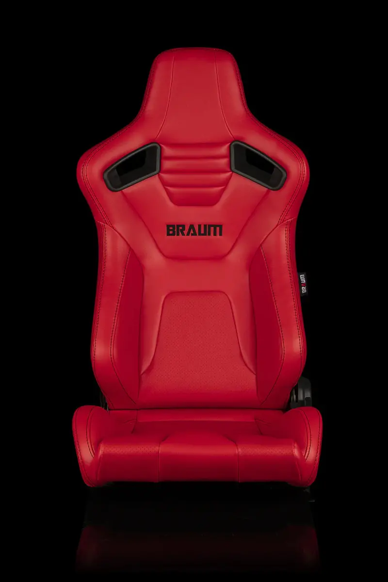 Braum Racing Seats Elite-X Series - Red Leatherette (Black Stitching) 1