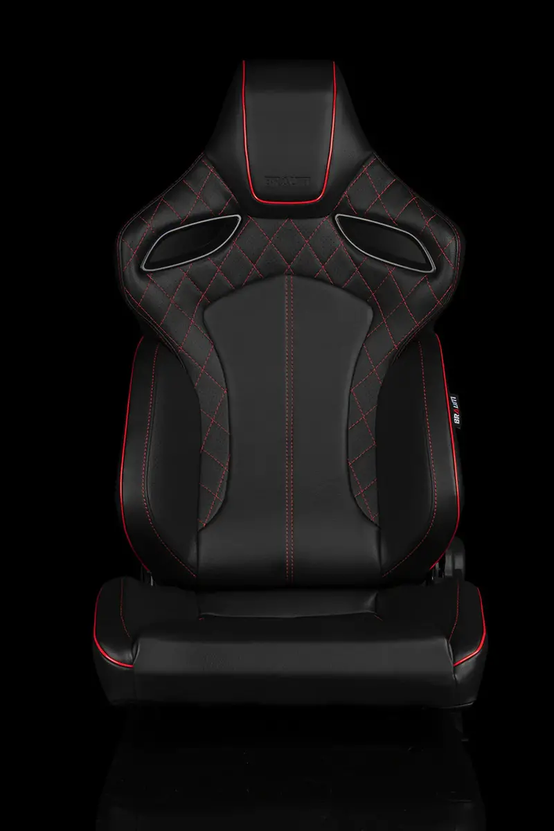 Braum Racing Seats Orue Series - Black Diamond (Red Stitching) 1