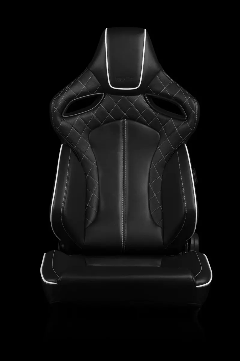 Braum Racing Seats Orue Series - Black Diamond (White Stitching) 1
