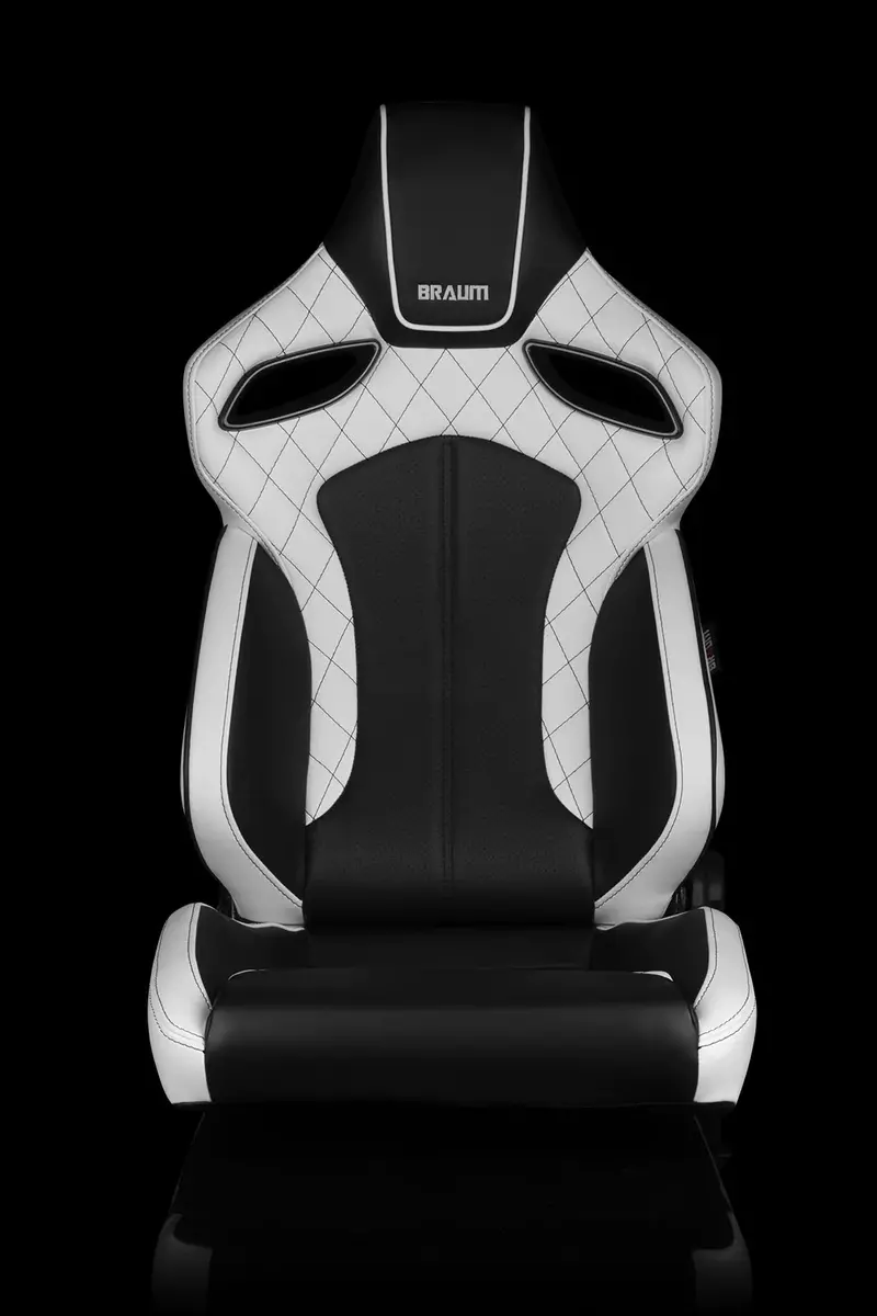 Braum Racing Seats Orue Series - White Diamond (Black Stitching) 1