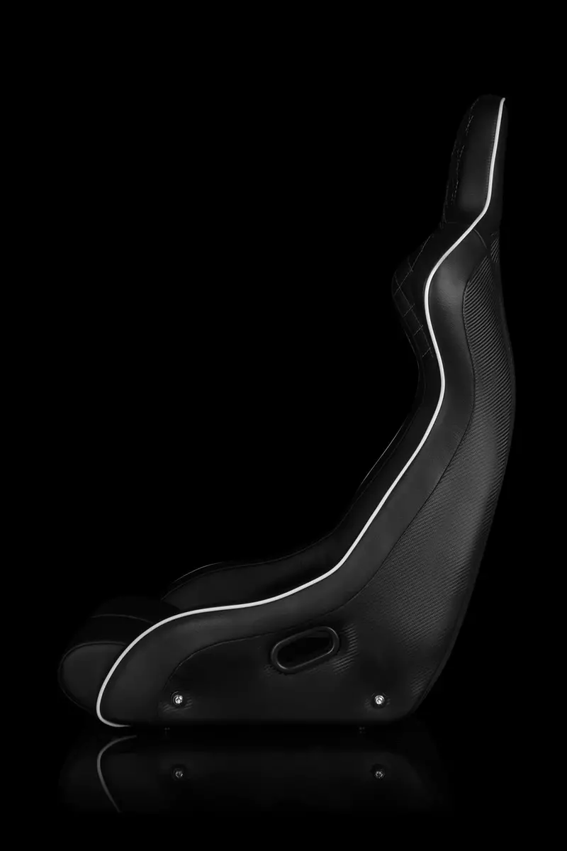 Braum Racing Seats Venom-X Series Fixed Back Bucket - Black Diamond / White Stitching 2