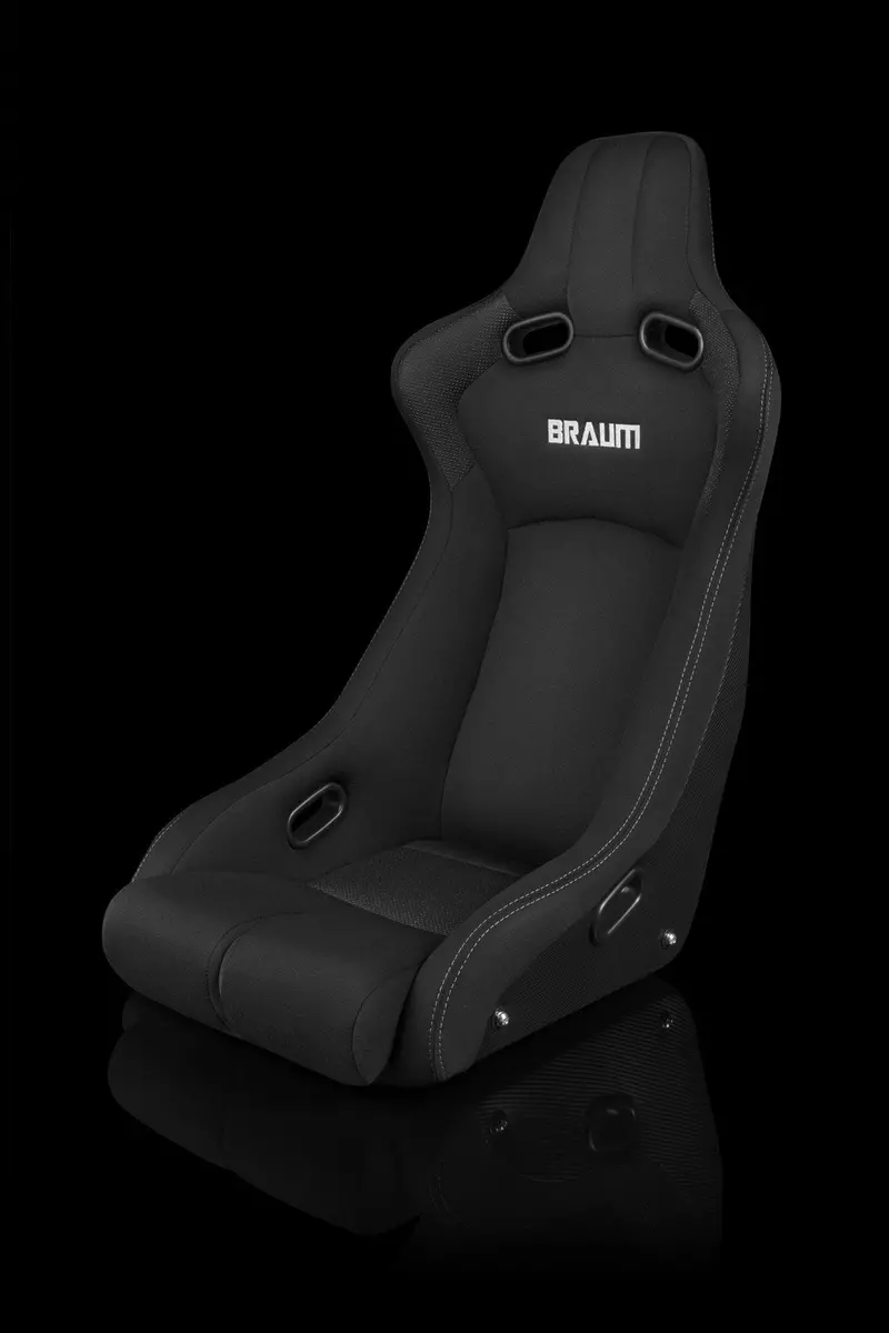 Braum Venom-R Series Fixed Back Bucket Seat - Black Cloth / Carbon Fiber 1