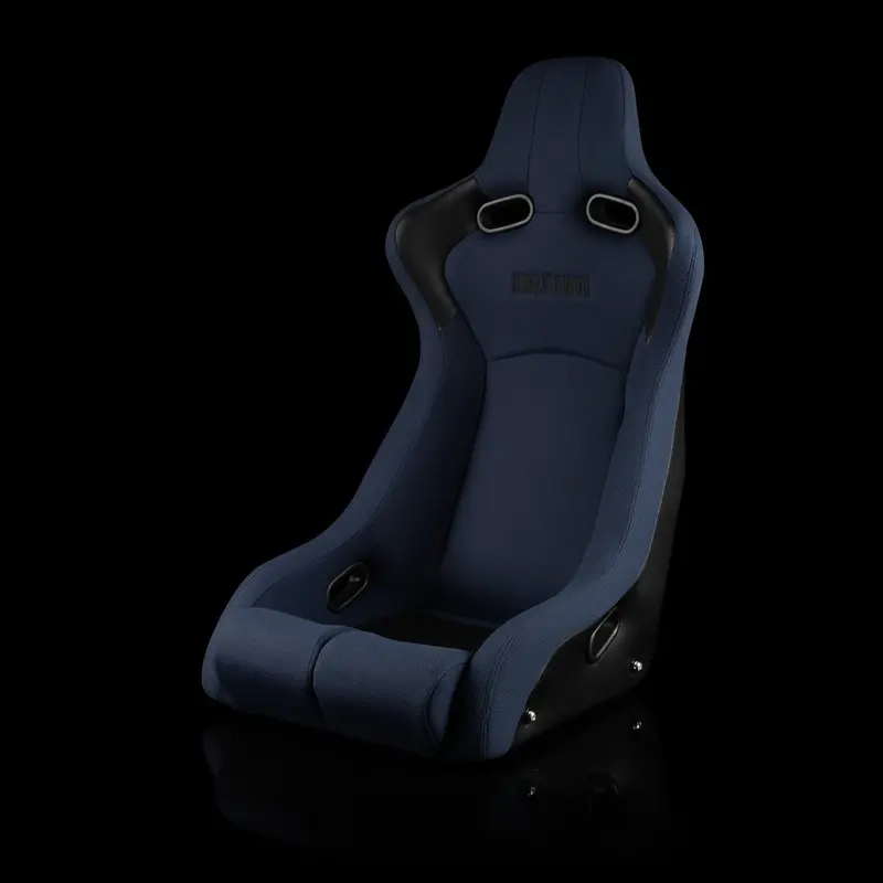 Braum Venom-R Series Fixed Back Bucket Seat - Blue Cloth / Carbon Fiber 1