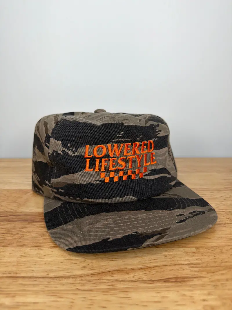 Checker Hat - Camo / Orange 1