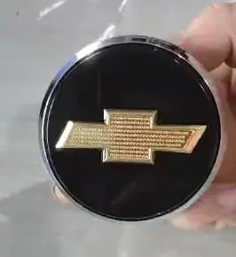 Chevy Floating Center Caps Black Background 2 1/8" (54Mm) — Qty 4 1
